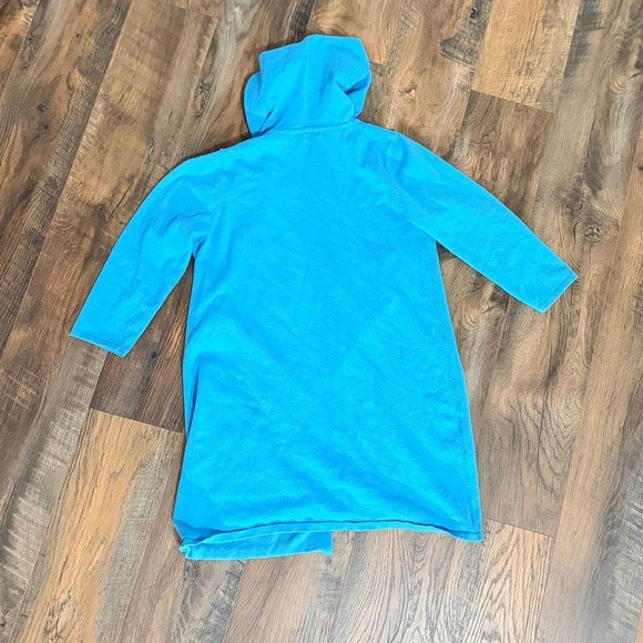 Sweet romance Open front hooded 3/4 sleeve cardigan oceanic blue medium - Picture 4 of 4